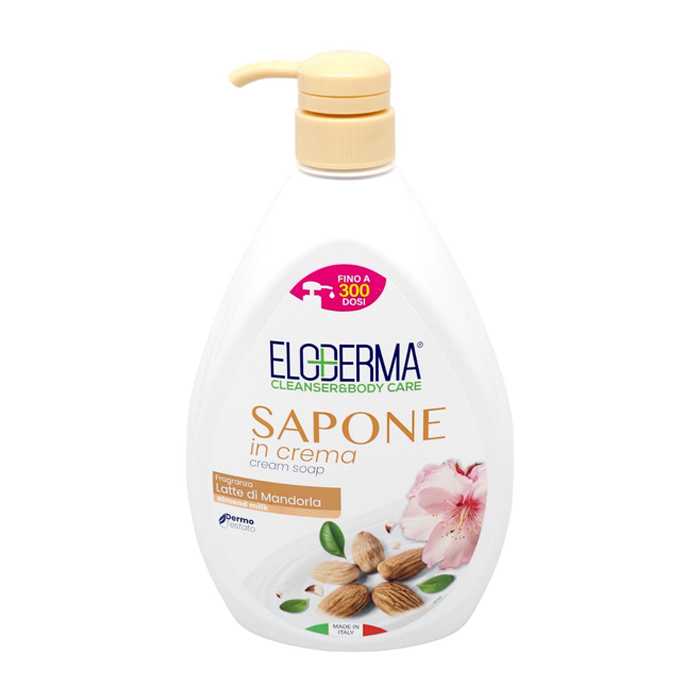 Антибактеріальне рідке крем-мило для рук Eloderma Liquid Soap Almond Milk Мигдаль, 1 л