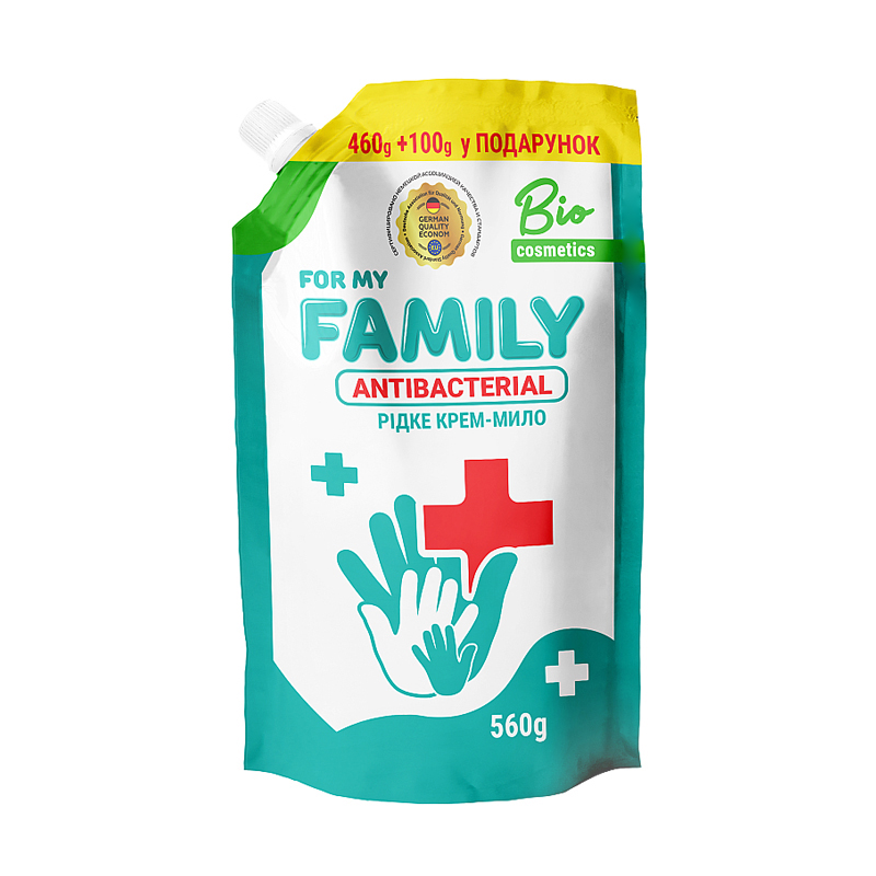 Рідке крем-мило For My Family Антибактеріальне, 560 г (дойпак)